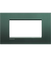 Rama decorativa aparataj modular Bticino, rectangulara, 4M, verde matase, Living-light, LNA4804PK