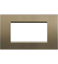 Rama decorativa aparataj modular Bticino, rectangulara, 4M, bronz matase, Living-light, LNA4804SQ