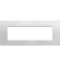 Rama decorativa aparataj modular Bticino, rectangulara, 7M, argintiu natural, Living-light, LNA4807AG