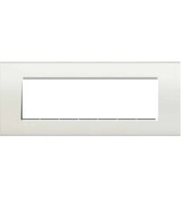 Rama decorativa aparataj modular Bticino, rectangulara, 7M, alb neutru, Living-light, LNA4807BI