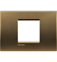 Rama decorativa aparataj modular Bticino, rectangulara, 2/3M, bronz metal, Living-light, LNA4819BZ