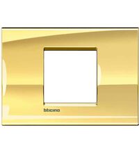 Rama decorativa aparataj modular Bticino, rectangulara, 2/3M, auriu metal, Living-light, LNA4819OA