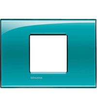 Rama decorativa aparataj modular Bticino, rectangulara, 2/3M, verde, Living-light, LNA4819VD