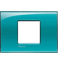 Rama decorativa aparataj modular Bticino, rectangulara, 2/3M, verde, Living-light, LNA4819VD