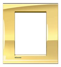 Rama decorativa aparataj modular Bticino, rectangulara, 6M, auriu metal, Living-light, LNA4826OA