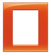 Rama decorativa aparataj modular Bticino, rectangulara, 6M, portocaliu, Living-light, LNA4826OD
