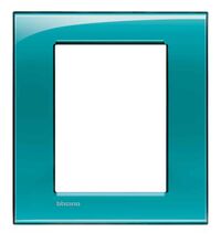 Rama decorativa aparataj modular Bticino, rectangulara, 6M, verde, Living-light, LNA4826VD