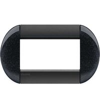 Rama decorativa aparataj modular Bticino, elipsa, 4M, antracit neutru, Living-light, LNB4804AR