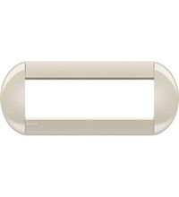 Rama decorativa aparataj modular Bticino, elipsa, 7M, crem clasic, Living-light, LNB4807CL