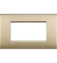 Rama decorativa aparataj modular Bticino, rectangulara, 4M, auriu mat, Living-light Air, LNC4804OF