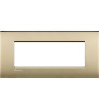 Rama decorativa aparataj modular Bticino, rectangulara, 7M, auriu mat, Living-light Air, LNC4807OF