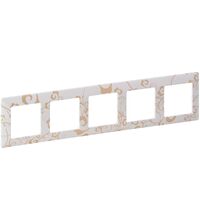 Rama decorativa aparataj unitar Legrand, universala, 5 posturi, alb regal, Valena Life, 754105