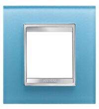 Rama decorativa aparataj unitar Gewiss, universala, 2 posturi, albastru, Chorus Lux International, GW16222CA