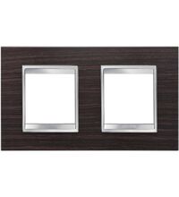 Rama decorativa aparataj unitar Gewiss, orizontala, 4 posturi, wenge-gri, Chorus Lux International, GW16223LW