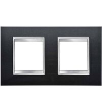 Rama decorativa aparataj unitar Gewiss, orizontala, 4 posturi, gri inchis-gri, Chorus Lux International, GW16223VA