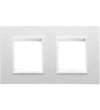 Rama decorativa aparataj unitar Gewiss, orizontala, 4 posturi, alb laptos, Chorus Lux International, GW16223YB