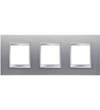 Rama decorativa aparataj unitar Gewiss, orizontala, 6 posturi, gri titan-gri, Chorus Lux International, GW16226VT