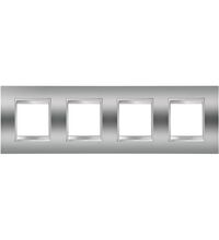 Rama decorativa aparataj unitar Gewiss, orizontala, 8 posturi, crom-gri, Chorus Lux International, GW16228MC