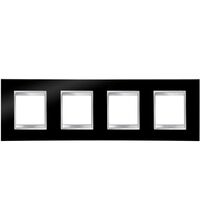 Rama decorativa aparataj unitar Gewiss, orizontala, 8 posturi, negru-gri, Chorus Lux International, GW16228TN