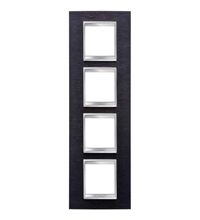 Rama decorativa aparataj unitar Gewiss, verticala, 8 posturi, aluminiu negru, Chorus Lux International, GW16229MA