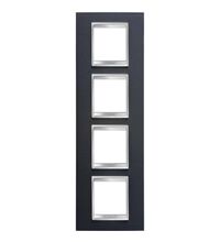 Rama decorativa aparataj unitar Gewiss, verticala, 8 posturi, negru, Chorus Lux International, GW16229PN