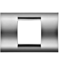 Rama decorativa aparataj modular Gewiss, rectangulara, 2M, crom, Playbus, GW32072
