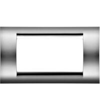 Rama decorativa aparataj modular Gewiss, rectangulara, 4M, crom, Playbus, GW32074