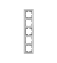 Rama decorativa aparataj unitar Panasonic, verticala, 5 posturi, argintiu, Arkedia Slim, P-SA.R5V.SL