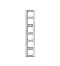 Rama decorativa aparataj unitar Panasonic, verticala, 6 posturi, argintiu, Arkedia Slim, P-SA.R6V.SL