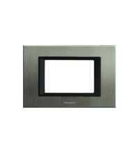 Rama decorativa aparataj modular Panasonic, rectangulara, 3M, inox, Thea Ultima, P-TU.R.3M-MI