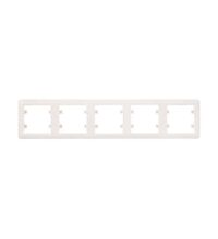 Rama decorativa aparataj unitar Hager, orizontala, 5 posturi, crem, Lumina2