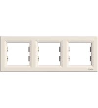 Rama decorativa aparataj unitar Schneider, orizontala, 3 posturi, crem, Asfora, EPH5800323