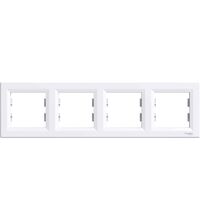 Rama decorativa aparataj unitar Schneider, orizontala, 4 posturi, alb, Asfora, EPH5800421