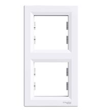 Rama decorativa aparataj unitar Schneider, verticala, 2 posturi, alb, Asfora, EPH5810221