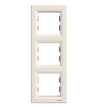 Rama decorativa aparataj unitar Schneider, verticala, 3 posturi, crem, Asfora, EPH5810323