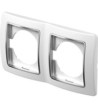 Rama decorativa aparataj unitar TEM, orizontala, 2 posturi, alb termorigid, Ekonomik, OE20CO