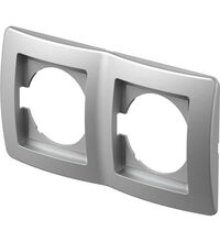 Rama decorativa aparataj unitar TEM, orizontala, 2 posturi, argintiu, Ekonomik, OE20ES