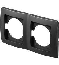 Rama decorativa aparataj unitar TEM, orizontala, 2 posturi, negru lucios, Ekonomik, OE20NB