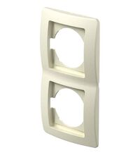Rama decorativa aparataj unitar TEM, verticala, 2 posturi, fildes, Ekonomik, OE21IW
