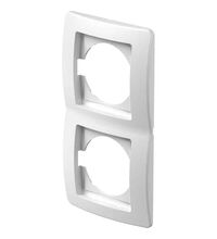 Rama decorativa aparataj unitar TEM, verticala, 2 posturi, alb, Ekonomik, OE21PW