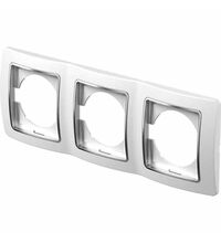 Rama decorativa aparataj unitar TEM, orizontala, 3 posturi, alb termorigid, Ekonomik, OE30CO