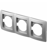 Rama decorativa aparataj unitar TEM, orizontala, 3 posturi, argintiu, Ekonomik, OE30ES