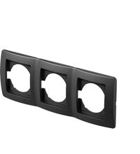 Rama decorativa aparataj unitar TEM, orizontala, 3 posturi, negru lucios, Ekonomik, OE30NB