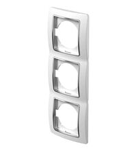 Rama decorativa aparataj unitar TEM, verticala, 3 posturi, alb termorigid, Ekonomik, OE31CO
