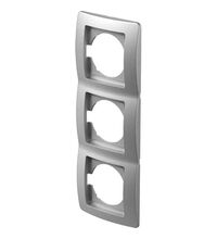 Rama decorativa aparataj unitar TEM, verticala, 3 posturi, argintiu, Ekonomik, OE31ES