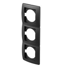 Rama decorativa aparataj unitar TEM, verticala, 3 posturi, negru lucios, Ekonomik, OE31NB