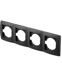 Rama decorativa aparataj unitar TEM, orizontala, 4 posturi, negru lucios, Ekonomik, OE40NB
