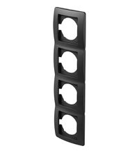 Rama decorativa aparataj unitar TEM, verticala, 4 posturi, negru lucios, Ekonomik, OE41NB