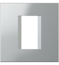 Rama decorativa aparataj modular TEM, rectangulara, 1M, argintiu, Line, OL10ES