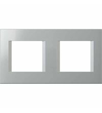 Rama decorativa aparataj modular TEM, rectangulara, 2X2M, argintiu, Line, OL24ES